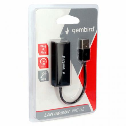 Сетевой адаптер Ethernet GEMBIRD USB 2.0 – Fast Ethernet adapter, RTL8152, NIC-U2