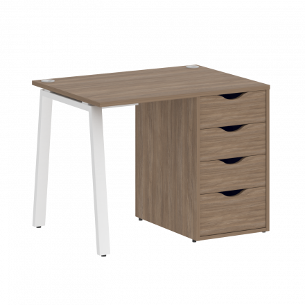 Home Office Стол письменный VR.SP-3-98.4.A Дуб аризона/Белый металл 980*720*750 Home Office Стол письменный VR.SP-3-98.4.A Дуб аризона/Белый металл 980*720*750