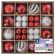 Шары ёлочные НАБОР 44 шт., 6 см/3 см,"Red&White", красные/белые, пластик, ЗОЛОТАЯ СКАЗКА, 592166