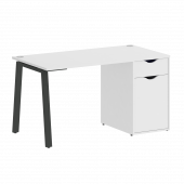 Home Office Стол письменный VR.SP-3-138.1.A Белый бриллиант/Антрацит металл 1380*720*750