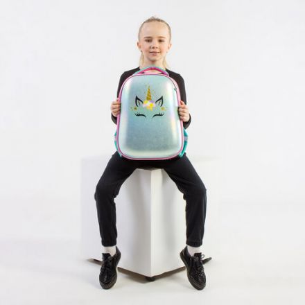 Ранец BRAUBERG SHINY, 2 отделения, с брелком, "Magic unicorn", 38х28х14 см, 270694