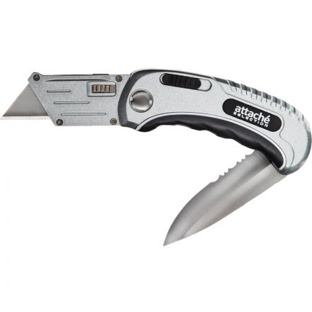 Нож универсальный Attache Selection 2в1,19мм трапец.+складное лезвие Нож универсальный Attache Selection 2в1,19мм трапец.+складное лезвие