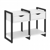 Loft Тумба на регулируемых опорах наборная. Вариант №1 VR.L-TN-1.O Белый бриллиант/Чёрный металл 970*460*719