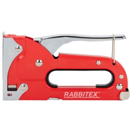 Степлер мебельный стальной, тип скобы 53, высота скоб 4-8 мм, 200 скоб 8 мм в комплекте, RABBITEX (РАББИТЕКС), 671322