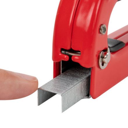 Степлер мебельный стальной, тип скобы 53, высота скоб 4-8 мм, 200 скоб 8 мм в комплекте, RABBITEX (РАББИТЕКС), 671322