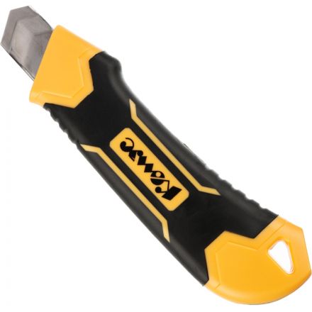 Нож универсальный Комус 18 мм пластиковый со вставками мет направл