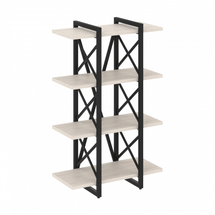 Loft Стеллаж на регулируемых опорах-4 полки VR.L-MST.O-4.4V Денвер светлый/Чёрный металл 800*400*1280