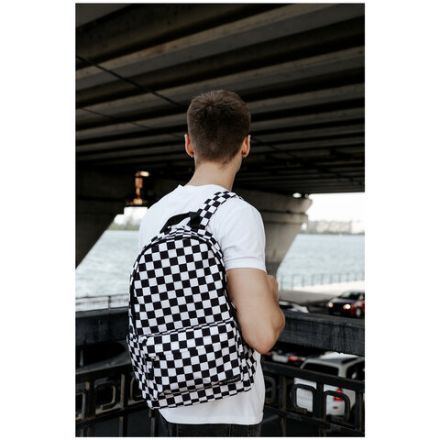 Рюкзак HEIKKI POSITIVE (ХЕЙКИ) универсальный, карман-антивор, "Black&White", 42х28х14 см, 272543