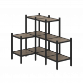 Loft Угловой внутренний стеллаж наборный VR.L-37 Тиквуд тёмный/Чёрный металл 862*1278*1047 Loft Угловой внутренний стеллаж наборный VR.L-37 Тиквуд тёмный/Чёрный металл 862*1278*1047