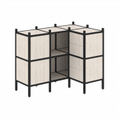 Loft Угловой внутренний стеллаж наборный VR.L-28 Денвер светлый/Чёрный металл 1278*862*1047