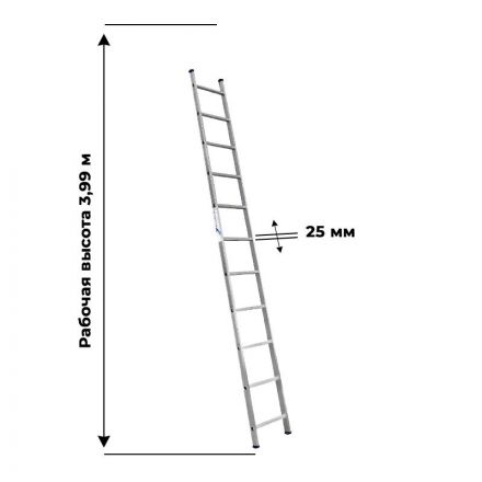 Лестница Алюмет алюминиевая односекционная приставная 1x11 5111