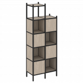 Loft Прямой стеллаж наборный VR.L-20 Дуб аттик/Чёрный металл 862*446*2280