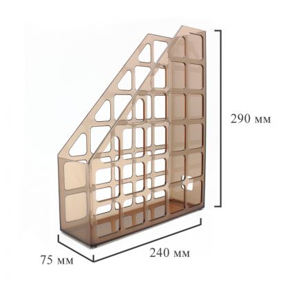 Вертикальный накопитель Attache Line 75мм прозрачный тонирован 240х75х290мм