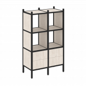 Loft Прямой стеллаж наборный VR.L-03 Денвер светлый/Чёрный металл 862*446*1458 Loft Прямой стеллаж наборный VR.L-03 Денвер светлый/Чёрный металл 862*446*1458