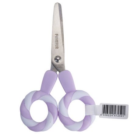 Ножницы FUNSTER (ФАНСТЕР) 130 мм, фигурные ручки ЛЕДЕНЦЫ из ABS пластика, в дисплее, 238853