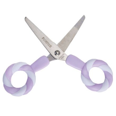 Ножницы FUNSTER (ФАНСТЕР) 130 мм, фигурные ручки ЛЕДЕНЦЫ из ABS пластика, в дисплее, 238853