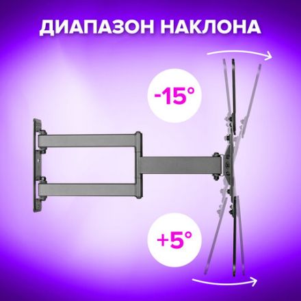 Кронштейн-крепление для ТВ настенный, до 35 кг. VESA 75х75-400х400, 32"-55", черный, SONNEN, 455946 Кронштейн-крепление для ТВ настенный, до 35 кг. VESA 75х75-400х400, 32"-55", черный, SONNEN, 455946