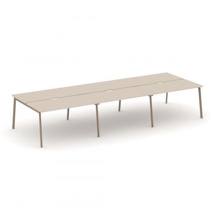 Estetica Рабочая станция на 6 мест ES.D.RS-6.3-VP Капучино/Латте металл 4140*1500*750