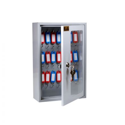 Шкаф для ключей Klesto SKB-24 на 24 ключа, металл/стекло, серый