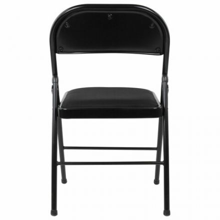 Стул складной BRABIX "Golf Plus CF-003 КОМФОРТ", чёрный каркас, чёрная ткань, 532889