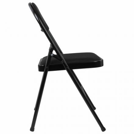 Стул складной BRABIX "Golf Plus CF-003 КОМФОРТ", чёрный каркас, чёрная ткань, 532889