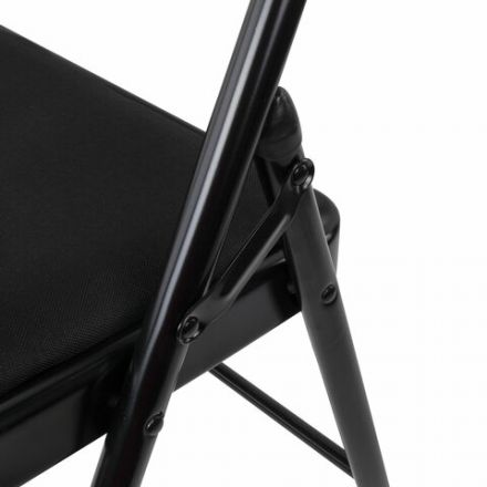 Стул складной BRABIX "Golf Plus CF-003 КОМФОРТ", чёрный каркас, чёрная ткань, 532889