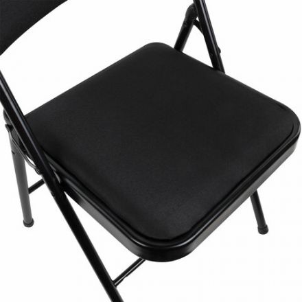 Стул складной BRABIX "Golf Plus CF-003 КОМФОРТ", чёрный каркас, чёрная ткань, 532889
