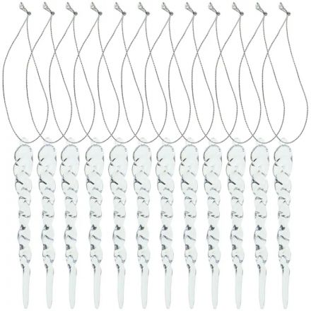 Набор Украшение НГ подвесн сосульки акрил Ледяная сказка 12шт,13см НУ-9900 Набор Украшение НГ подвесн сосульки акрил Ледяная сказка 12шт,13см НУ-9900