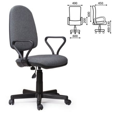 Кресло "Prestige", с подлокотниками, серое