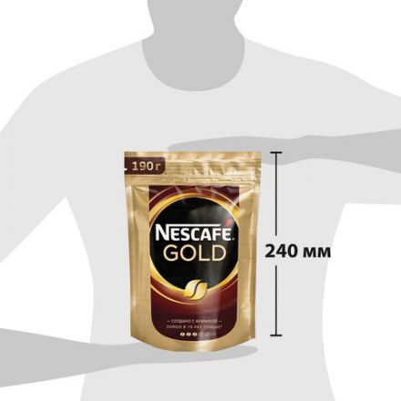 Кофе молотый в растворимом NESCAFE "Gold" 190 г, сублимированный, 12403031