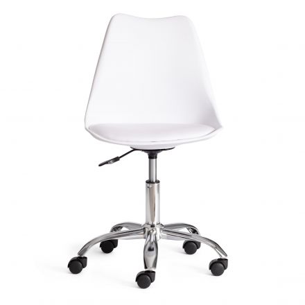 Офисное кресло TULIP (mod.106-1) металл/пластик/PU, 58 x 47 x 97см, White (белый) / Chrome (хром)