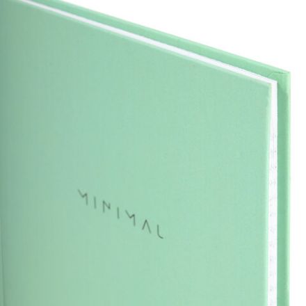 Блокнот А5 134х206 мм, 80 л., твёрдый, клетка, BRAUBERG "Minimal", мятный, 116443