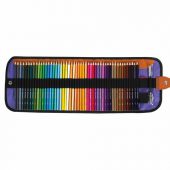 Карандаши цветные супермягкие яркие классические в пенале-скрутке BRAUBERG MAX 50 цветов + держатель и точилка, натуральное дерево, 182007