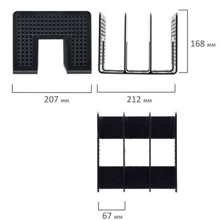 Лоток-сортер для бумаг BRAUBERG "Office-Expert", 3 отделения, 207х212х168 мм, сетчатый черный, 238021 Лоток-сортер для бумаг BRAUBERG "Office-Expert", 3 отделения, 207х212х168 мм, сетчатый черный, 238021