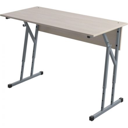 Парта MET_Комус Мебель стол ученический 2-мест.3-7р.г. дуб шамони св./серый