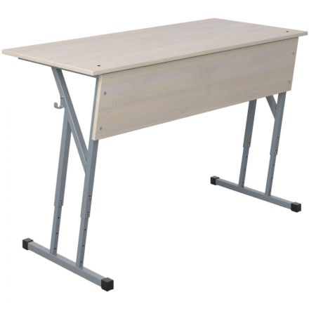 Парта MET_Комус Мебель стол ученический 2-мест.3-7р.г. дуб шамони св./серый