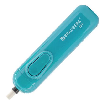 Ластик электрический BRAUBERG "JET", питание от 2 батареек ААА, 8 сменных ластиков, голубой, 229612 Ластик электрический BRAUBERG "JET", питание от 2 батареек ААА, 8 сменных ластиков, голубой, 229612