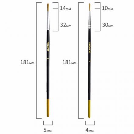 Кисти ПИФАГОР, набор 15 шт. (ПОНИ - 9 шт., СИНТЕТИКА - 4 шт., ЩЕТИНА - 2 шт., круглые, плоские), блистер, 200504
