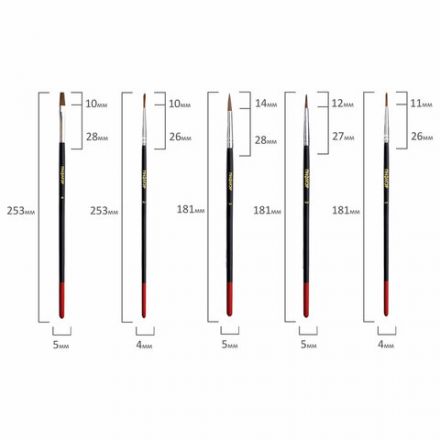 Кисти ПИФАГОР, набор 15 шт. (ПОНИ - 9 шт., СИНТЕТИКА - 4 шт., ЩЕТИНА - 2 шт., круглые, плоские), блистер, 200504