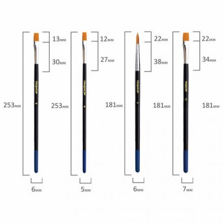 Кисти ПИФАГОР, набор 15 шт. (ПОНИ - 9 шт., СИНТЕТИКА - 4 шт., ЩЕТИНА - 2 шт., круглые, плоские), блистер, 200504