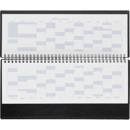 Планинг датированный 2026, черн, 303х150 мм, 120стр, Agenda
