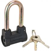 Замок навесной УЗК Стандарт AL-660L Европакет (63xd=9,5) алюм/ст. черн(3кл)