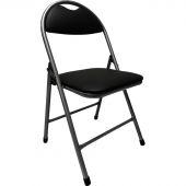 Стул РС01.00.94 Нортон ((201) искожа черная, каркас металлик)_МШК