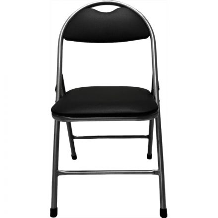 Стул РС01.00.94 Нортон ((201) искожа черная, каркас металлик)_МШК