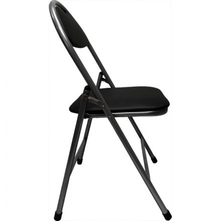 Стул РС01.00.94 Нортон ((201) искожа черная, каркас металлик)_МШК