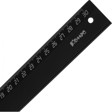 Линейка 30см Комус 2 шт/уп черная