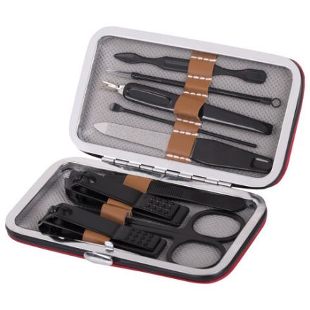 Универсальный набор для маникюра и педикюра 9 в 1 в футляре, MINI, красный, WBZ (ВБЗ), 609493 Универсальный набор для маникюра и педикюра 9 в 1 в футляре, MINI, красный, WBZ (ВБЗ), 609493