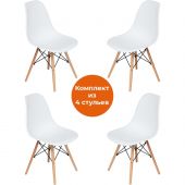 Стул CINDY (EAMES) (mod. 1801), дерево бук/мет/сид плас, белый, 4шт/уп