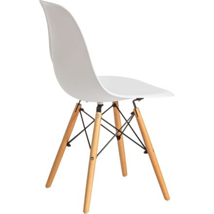 Стул CINDY (EAMES) (mod. 1801), дерево бук/мет/сид плас, белый, 4шт/уп