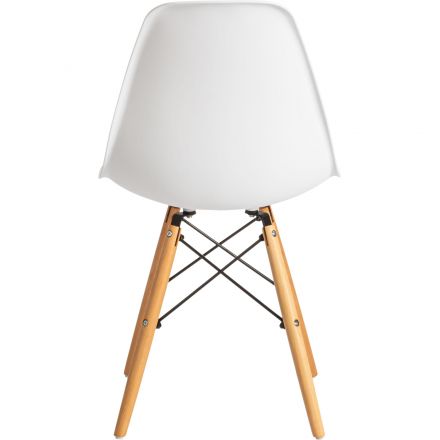 Стул CINDY (EAMES) (mod. 1801), дерево бук/мет/сид плас, белый, 4шт/уп